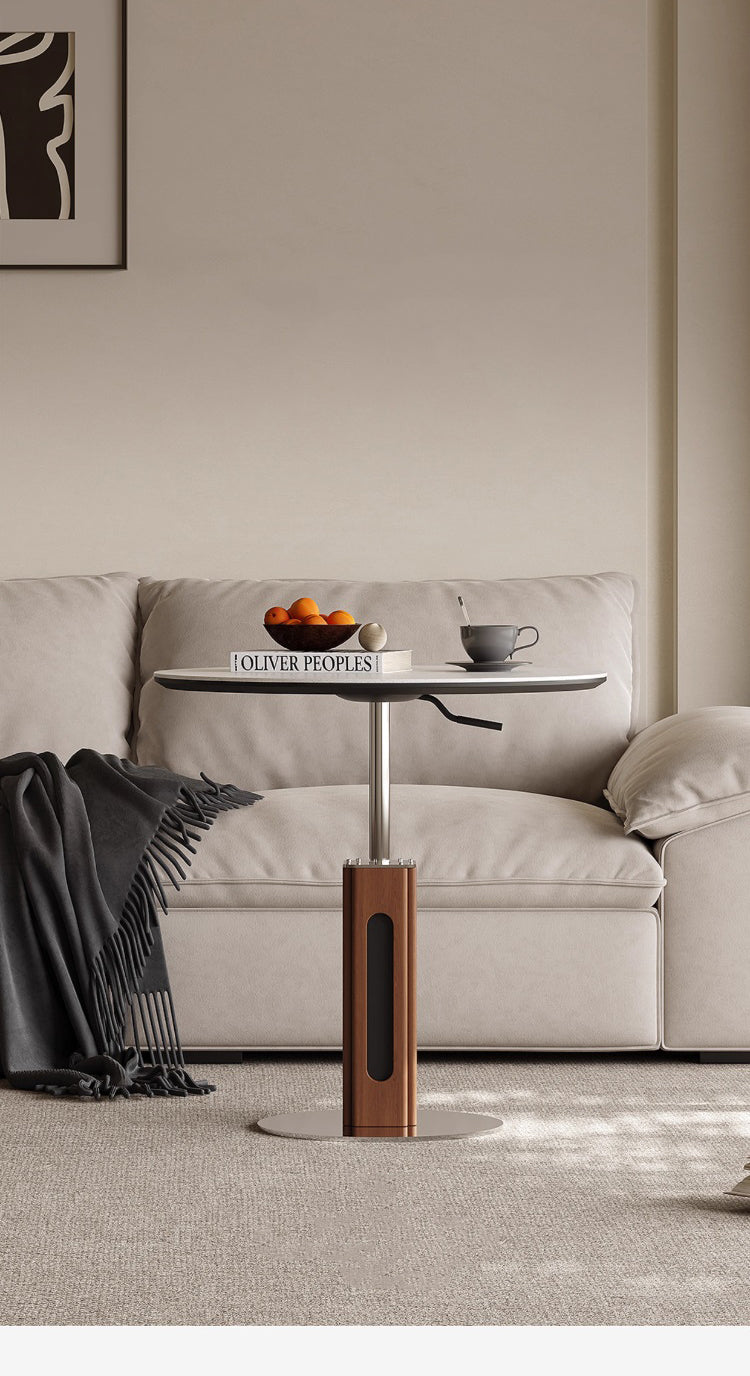 未使用ザラホーム　トラバーチン石天板 折りたたみサイドテーブル 未使用ザラホーム トラバーチン石天板 折りたたみサイドテーブル