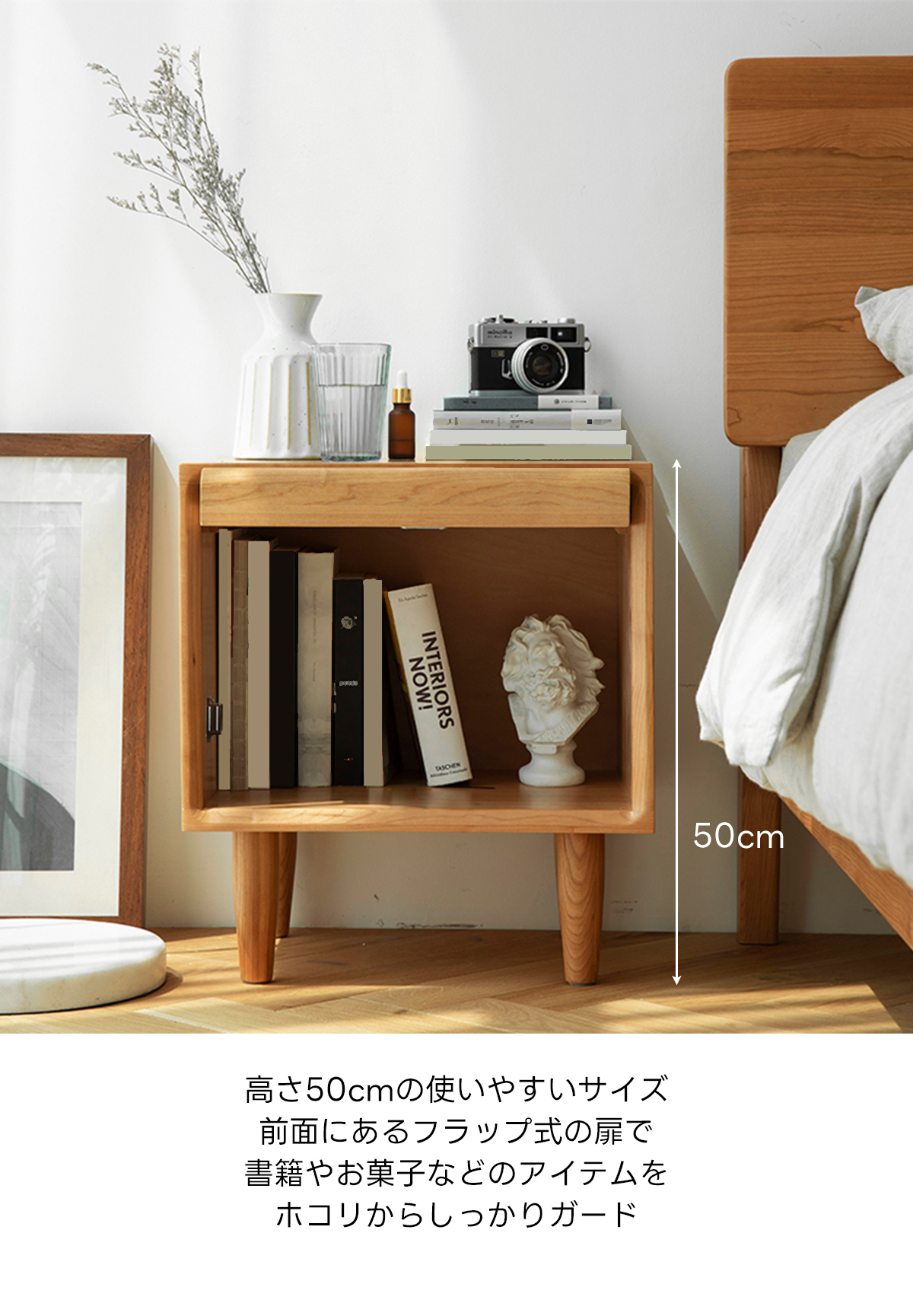 Cherry♦️美品♦️高級ラタン ヴィンテージ 強化ガラス 収納テーブル♦️送料込 Woody Prime Cherry ラタン調ナイトキャビネット【高級天然チェリー材