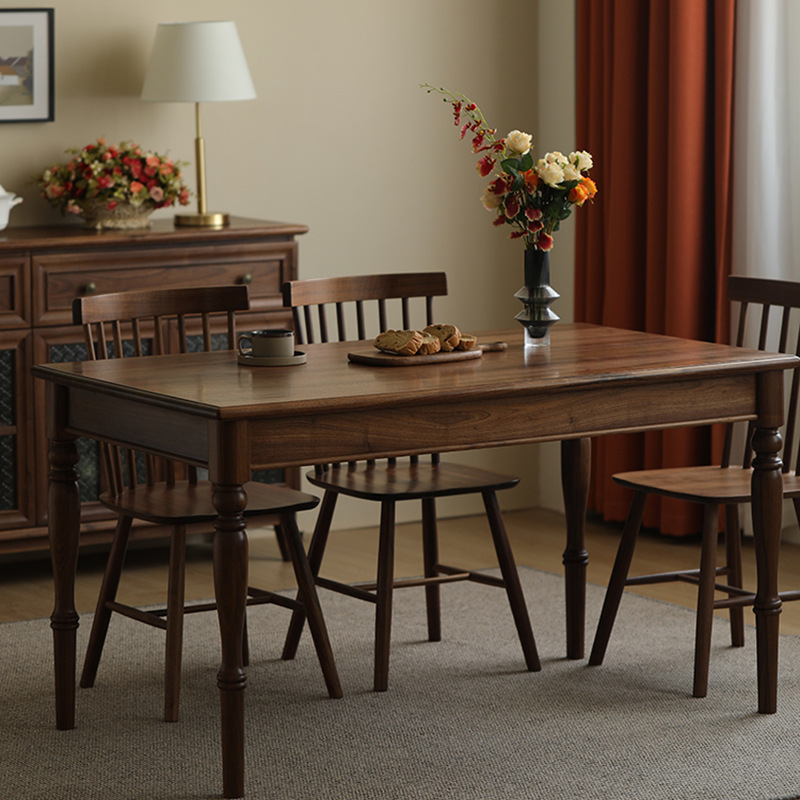 ブラックウォールナット材 クラシックダイニングテーブル | フレンチ