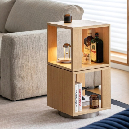 Woody Select回転式サイドテーブル | 回転機能付きで多用途に使える