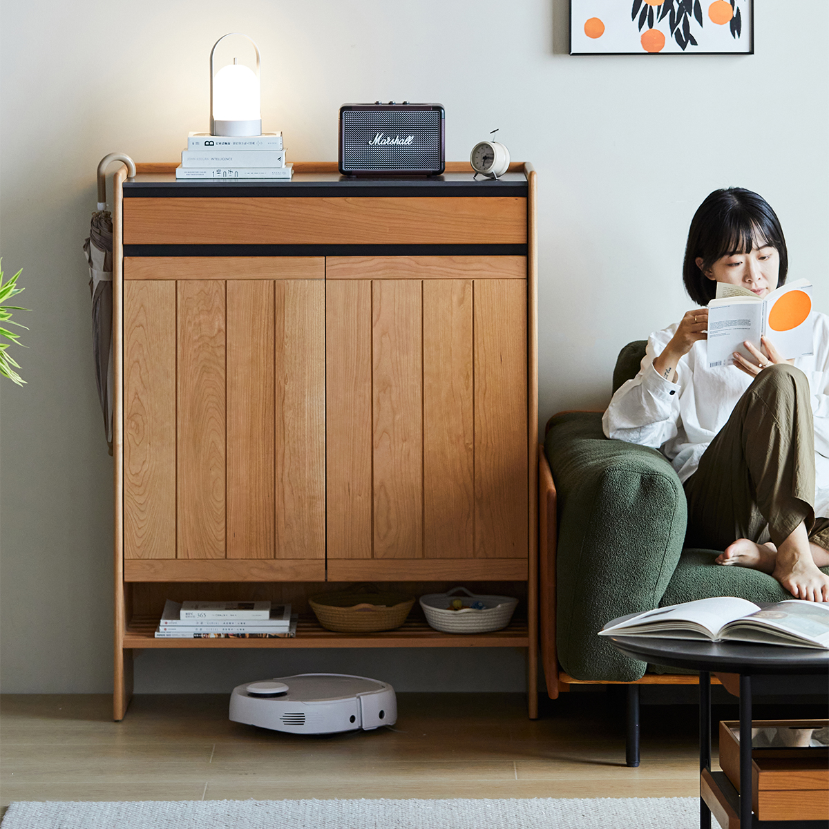 Woody Prime Cherry 大容量チェリーウッドシューズボックス