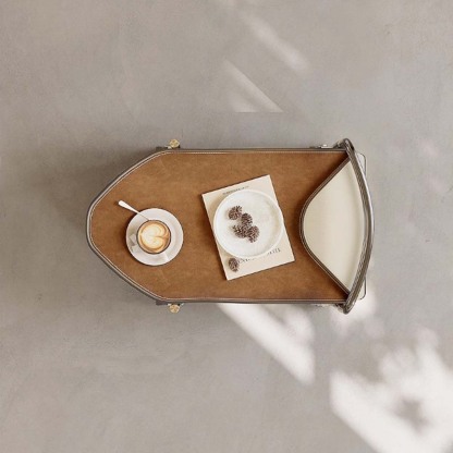 可動式レザー調サイドワゴン