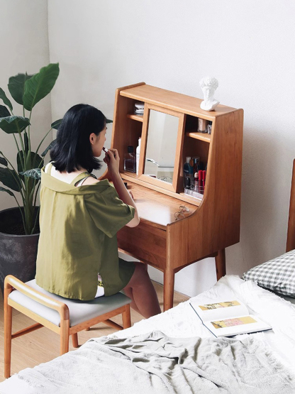 ミラー付きコンパクトウッドドレッサー