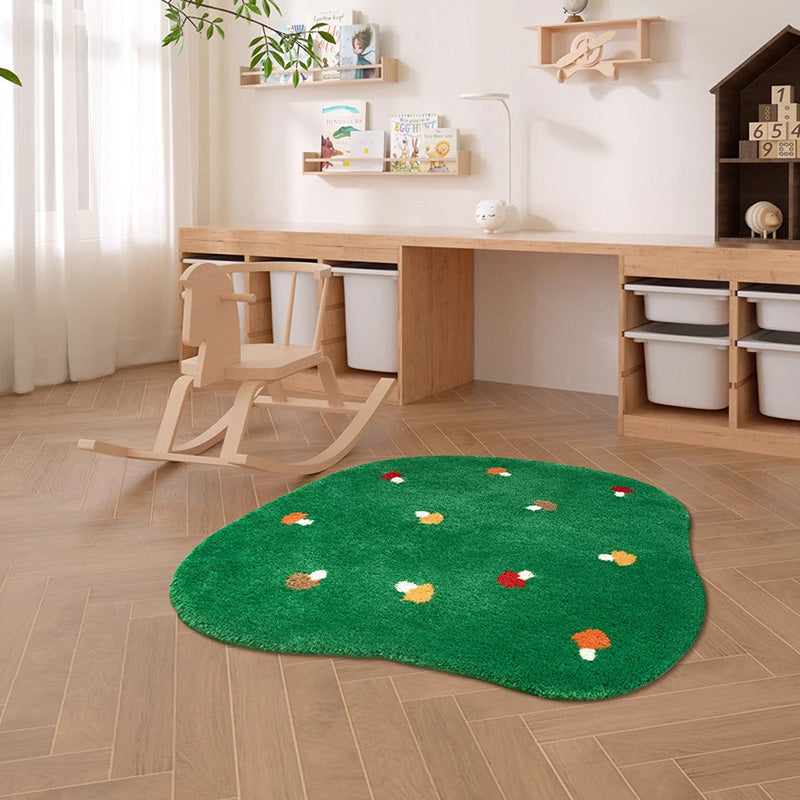 Mushroom ふわふわ柔らかラグ | 滑り止め効果と洗濯機対応の便利さ