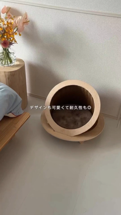 Kraft Paper UFOデザインペットハウス｜簡単組み立て通気性に優れたユニークデザイン