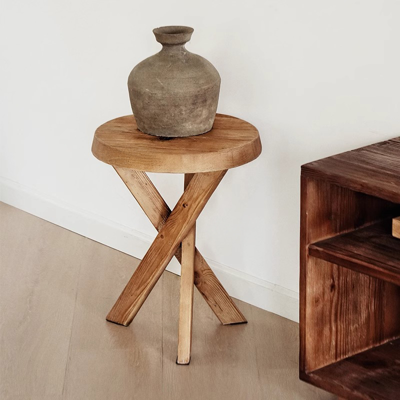 ［昭和レトロ］木製 銘木 スツール サイドテーブル アンティーク antique スツールサイドテーブル