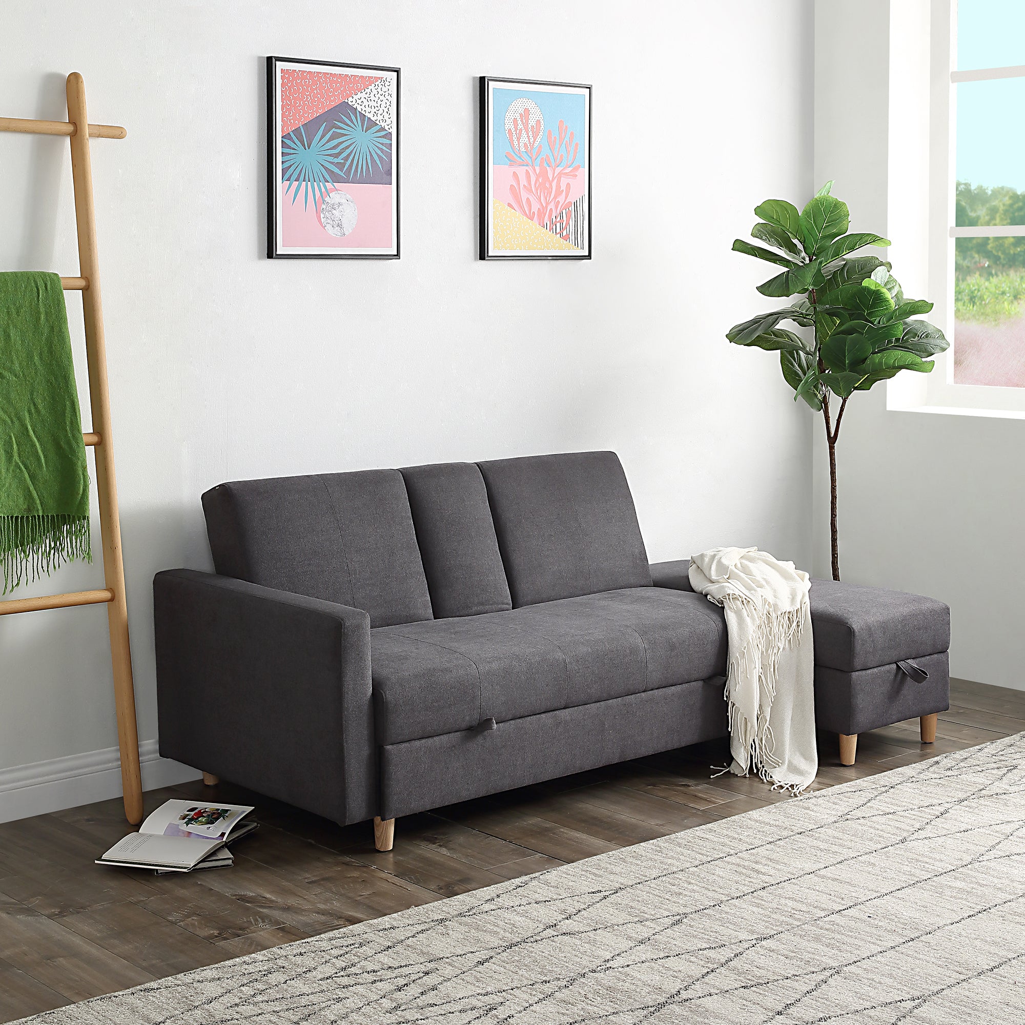 収納付き多機能3人掛けソファ | 自由自在に変形する多機能ソファ – CAGUUU