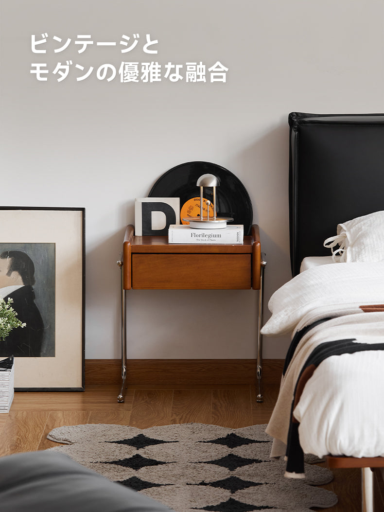 Woody Prime Boxツゲ材 コンパクトベッドサイドキャビネット