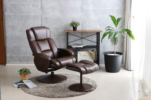 レザー リクライニングチェア ※セット販売のみ※ 送料無料】 リクライニングチェア ゼクス 在宅勤務 柔らかクッション