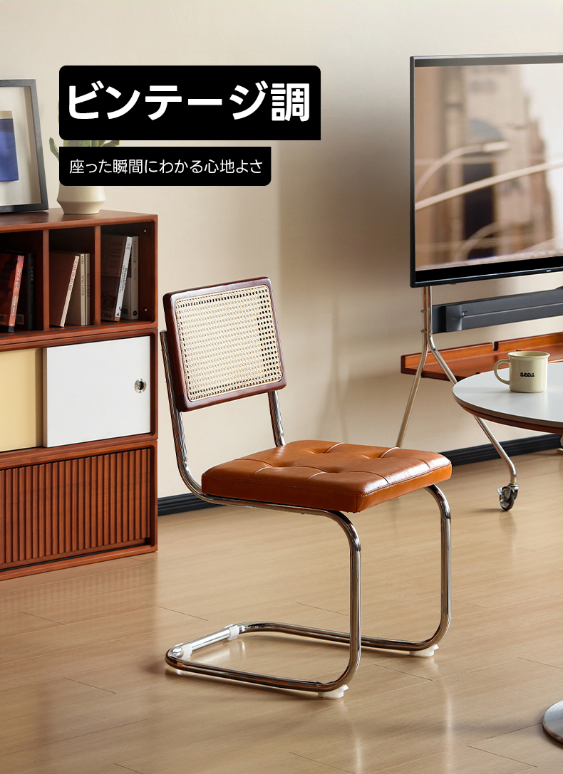 Woody Prime Vintage Box モダン風ラタンミックスチェア【高級天然ツゲ