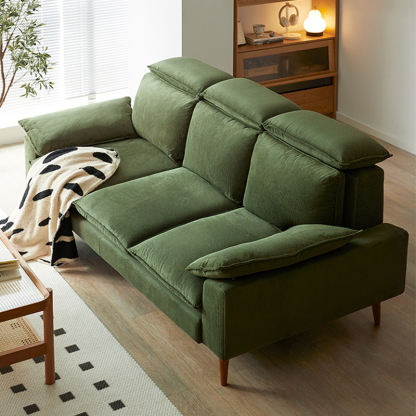 【新生活】北欧デザインソファー/グリーン/ナチュラル ソファ ソファー カウチソファー シック グリーン 三人掛け コーナー