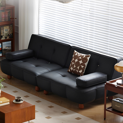 ✨最終値下げ66%オフ✨6.6万円→2.2万円✨半円ラウンド型レザーソファ