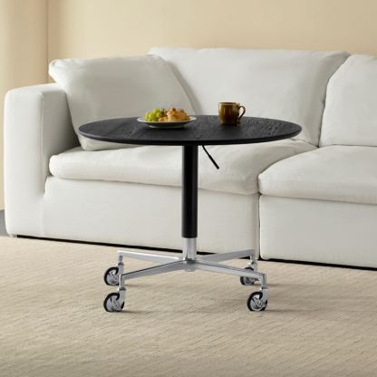 Woody Aura昇降式ラウンドテーブル | シンプルでモダンな高級感漂う