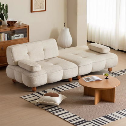 ブークレふわふわ ホワイト ソファーベッド | まろやかな手触りで