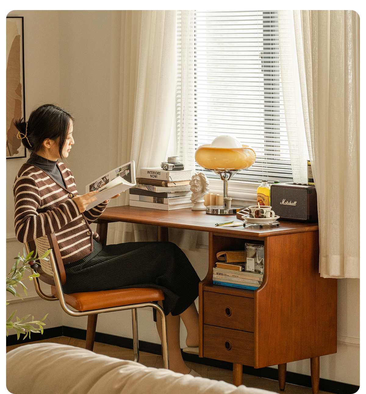 在庫処分セール】Woody Prime Box 収納付き木製ワークデスク【高級天然