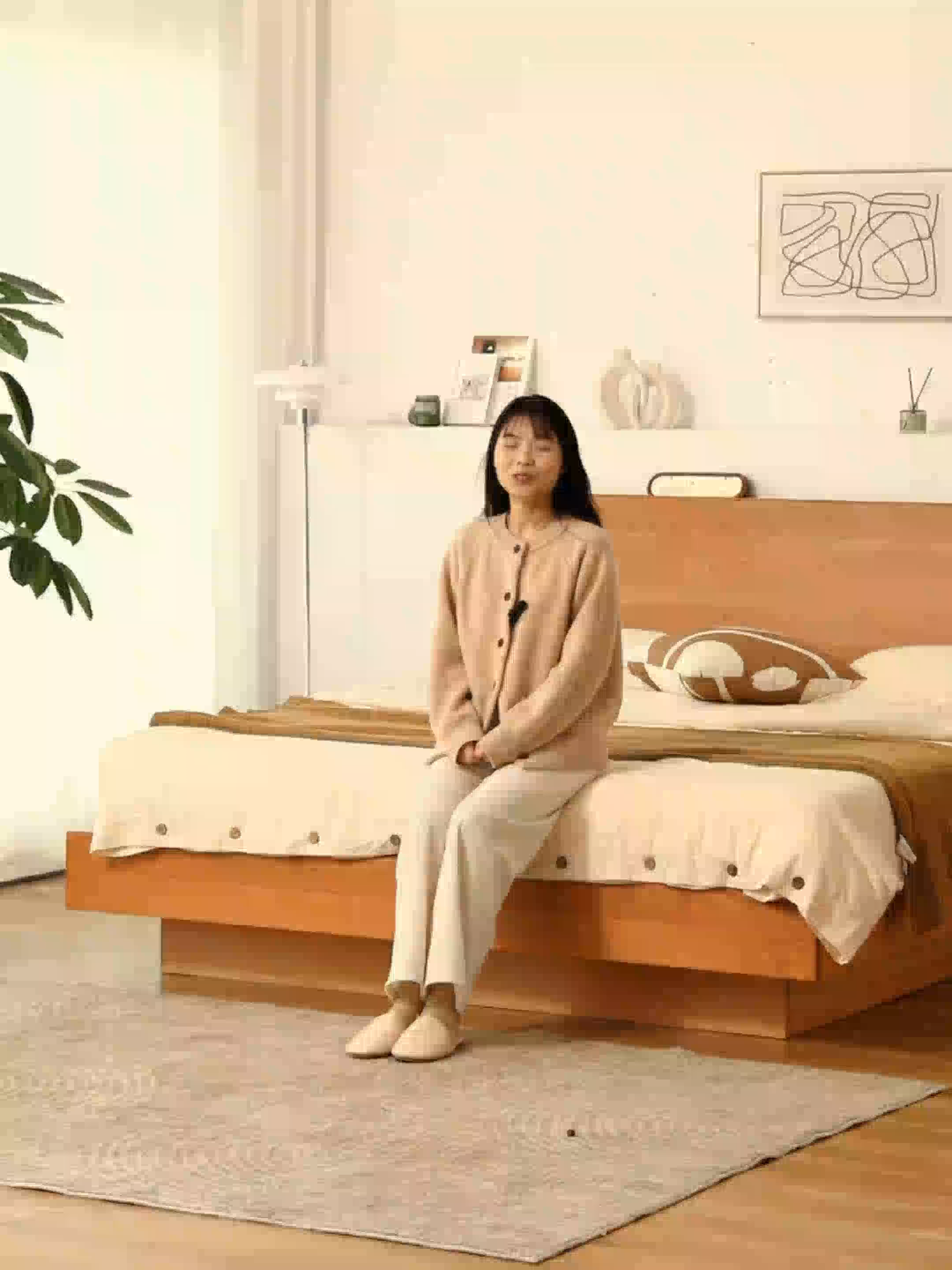 チェリー材 収納式ベッド