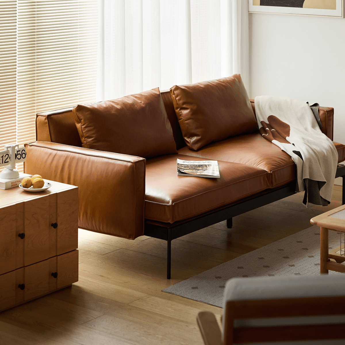 クラシックレザークッションソファ【カスタマイズ可】