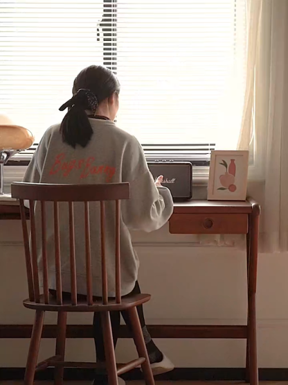 ツゲ材 格子調ウッドダイニングチェア
