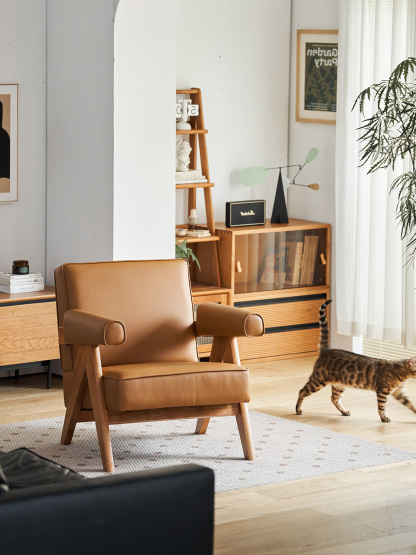 ウッドアームスクエアソファチェア – CAGUUU