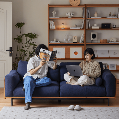 Woody Prime Cherry ウッドフレームパイルクッションソファ【カスタマイズ可】