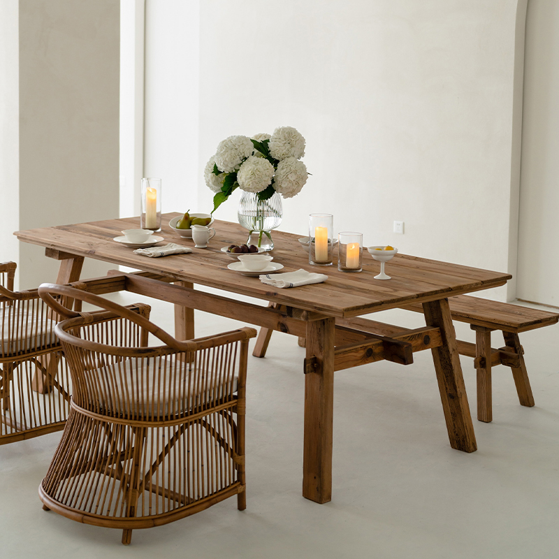 パイン材ダイニングテーブル・ベンチセット