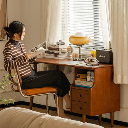 Woody Prime Boxツゲ材 収納付き木製ワークデスク | デザイン性と機能