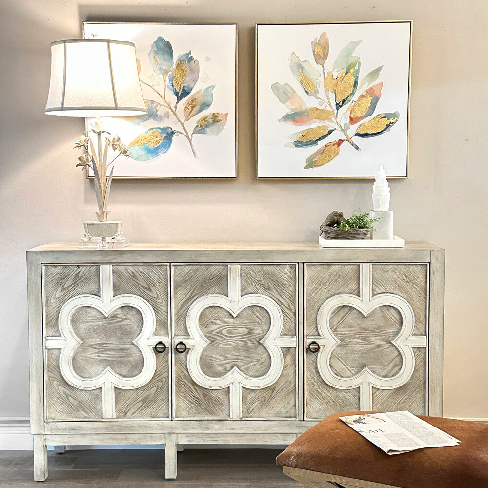 アンティーク風フラワーモチーフテーブルランプ | 花のレリーフが品