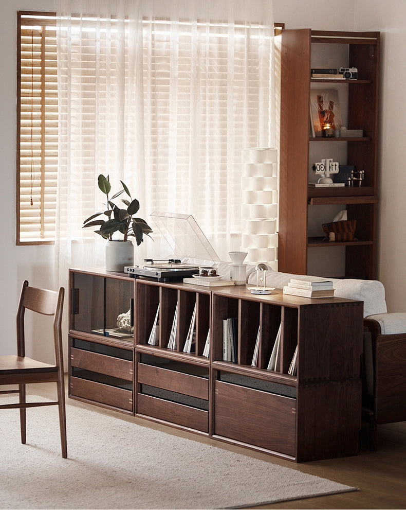 Woody Prime Walnut ウォールナット材 天然木組み合わせキャビネット