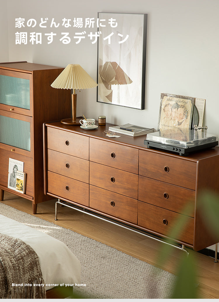 ビンテージ木製ディスプレイキャビネット キャビネット ガラスキャビネット 幅80cm 木製 北欧
