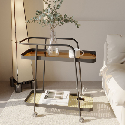 キャスター付きガラスサイドテーブル | 北欧デザインと高機能性を融合