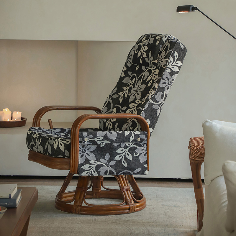 和モダン回転式花柄チェア | 快適な360度回転で暮らしに華やかさ