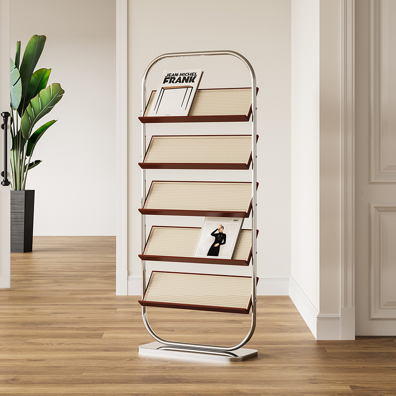 アンティーク調ラタンマガジンラック