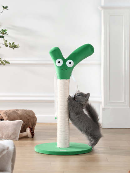 ネギ型爪とぎキャットタワー | 遊び心満点の姿で、猫も人も楽しい