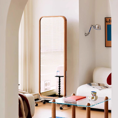 チェリー材 ナチュラルウッドフレームミラー | チェリー材のぬくもりを