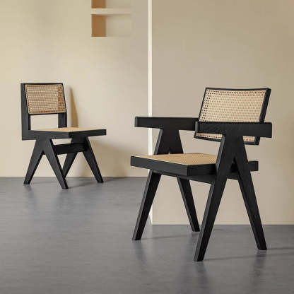 Woody Aura天然木ラタン調ダイニングチェア – CAGUUU