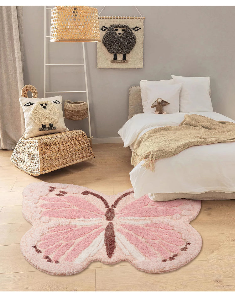 Butterfly ふわふわ柔らかラグ | 滑り止め加工で安全な使用が可能 – CAGUUU