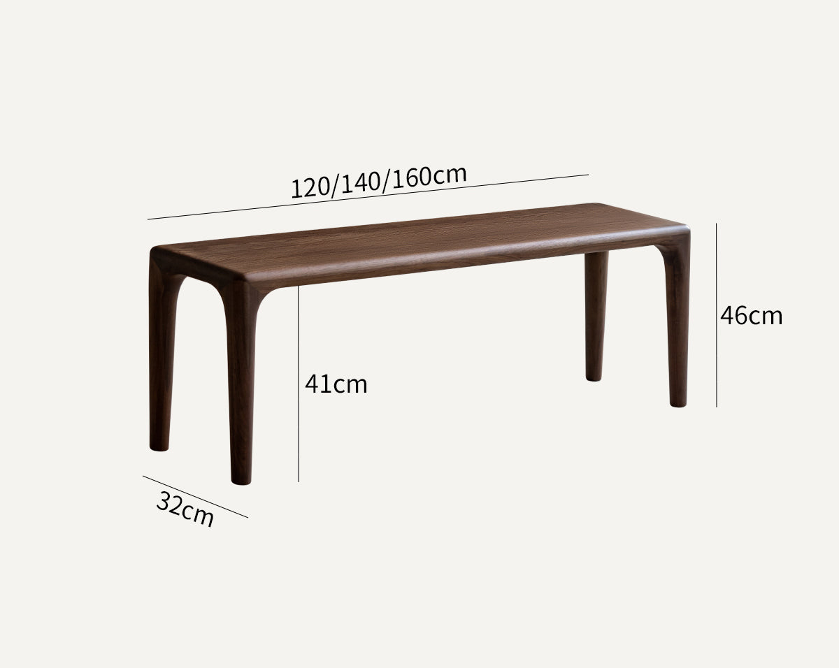 Woody Prime Walnut ウォールナット材 高級木製ダイニングベンチ