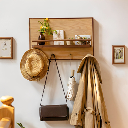 ナチュラルウッドウォールラック