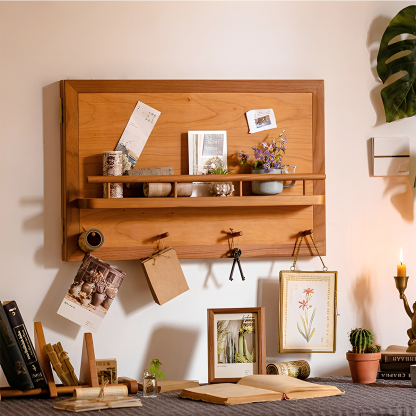 ナチュラルウッドウォールラック