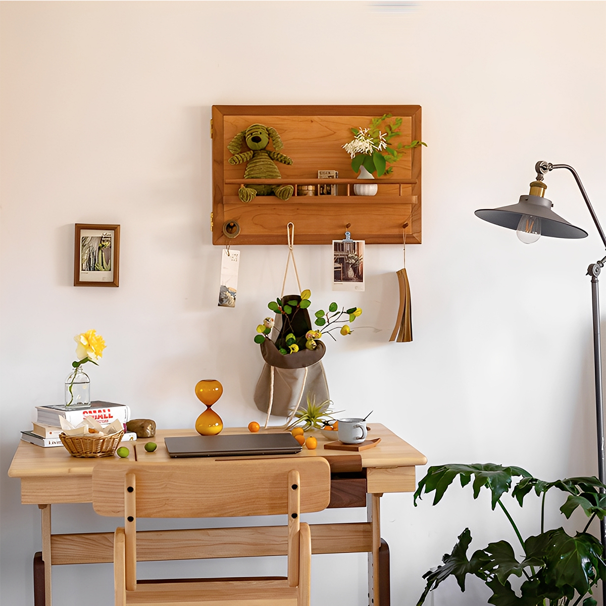 ナチュラルウッドウォールラック