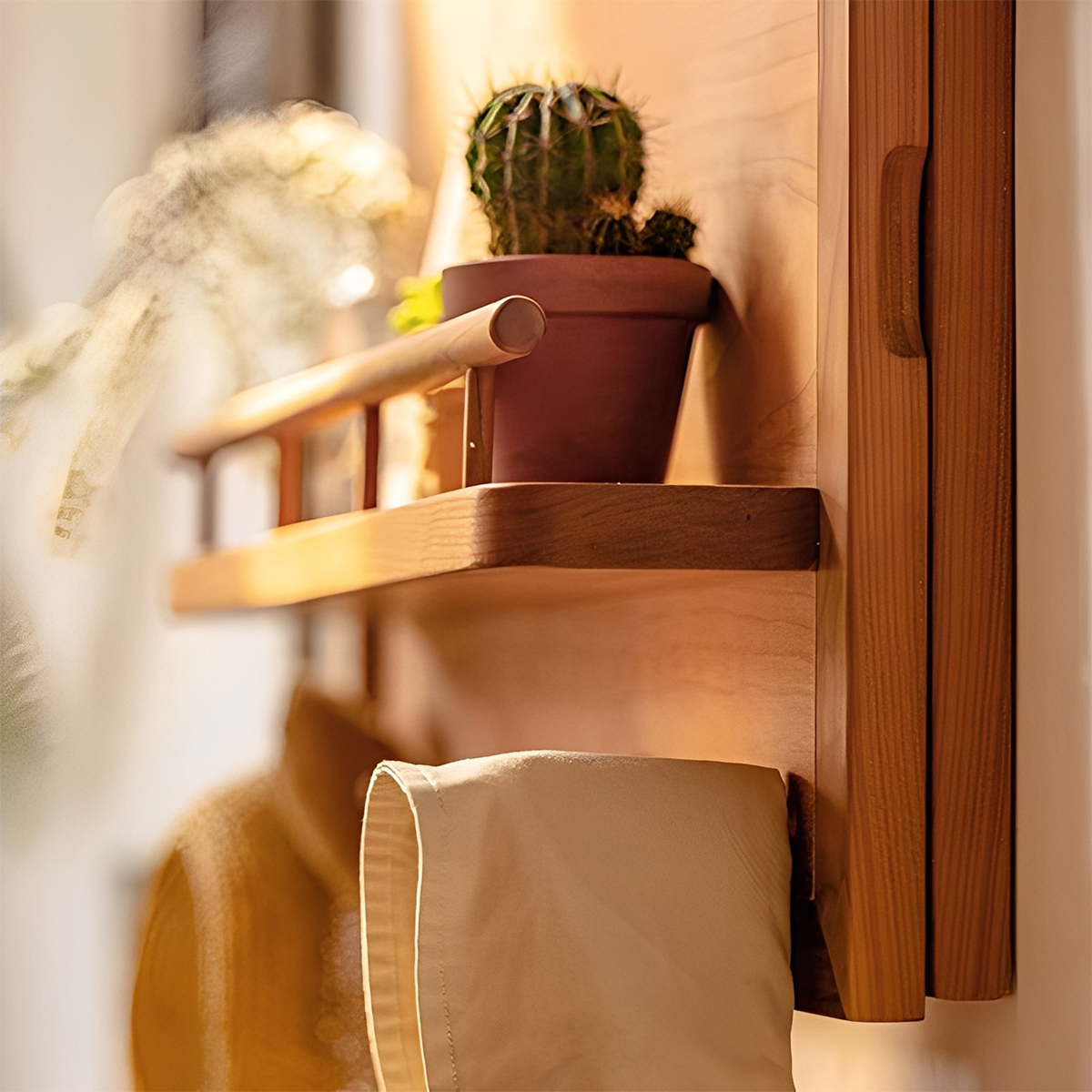 ナチュラルウッドウォールラック