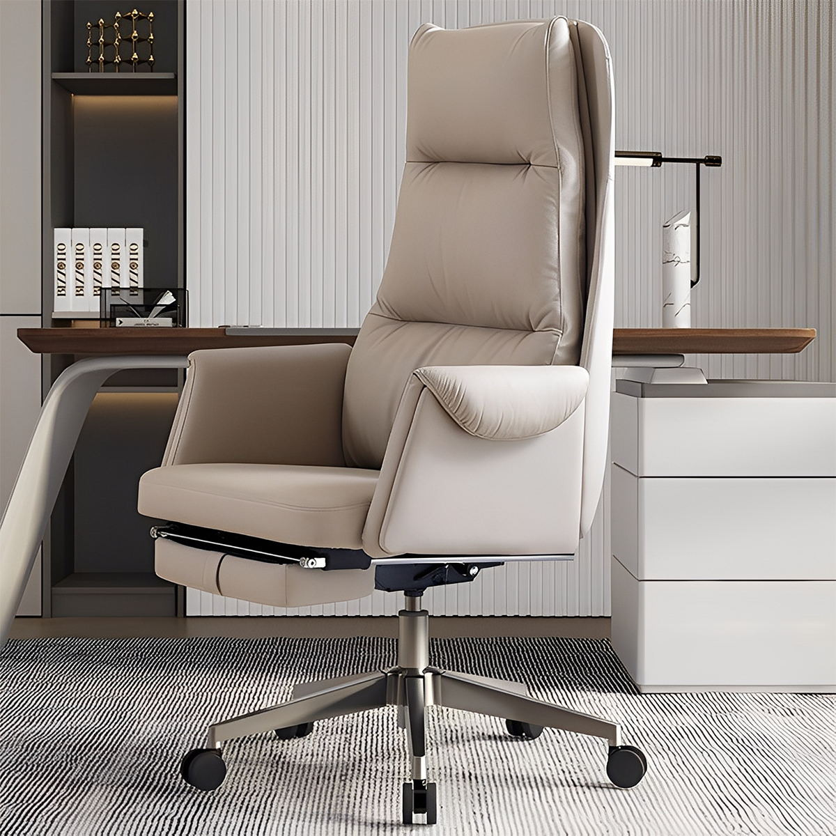 モダンレザーワークチェア