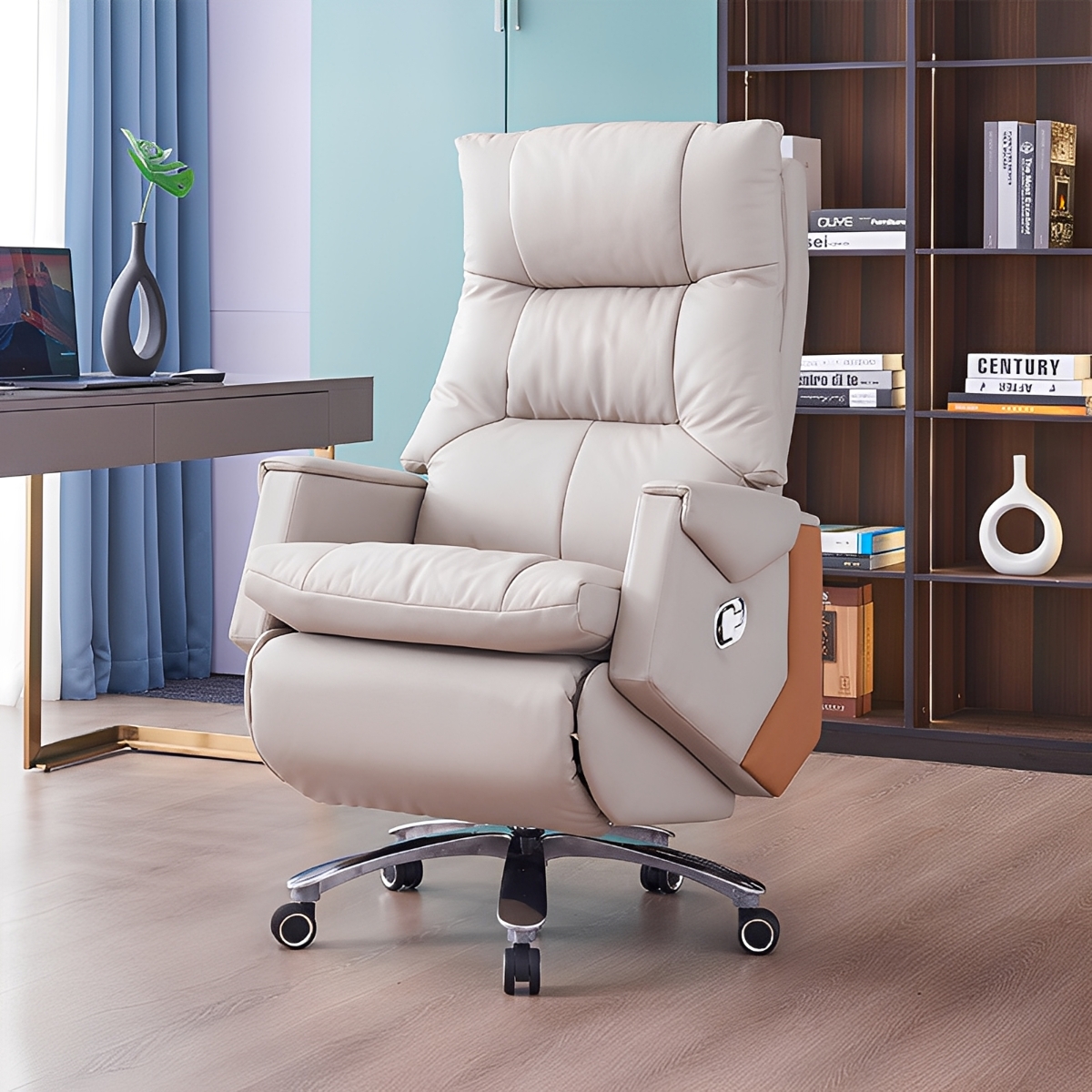 ナチュラルロッキングデスクチェア