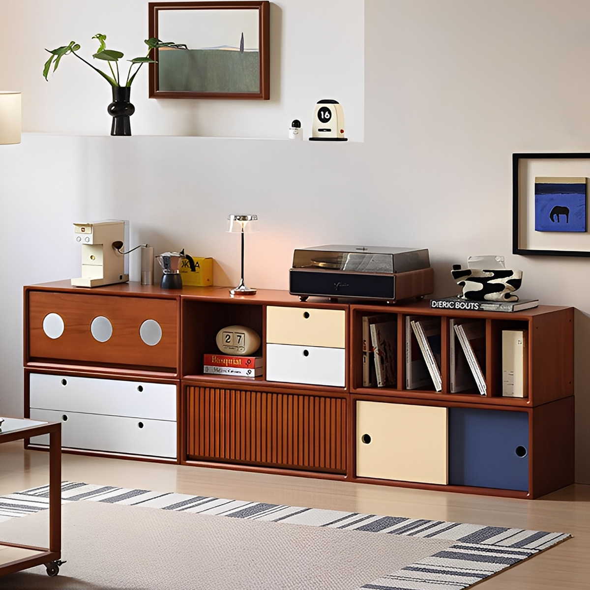 モジュール式レトロウッドキャビネット