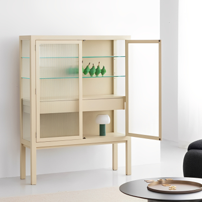 リブガラスサイドキャビネット