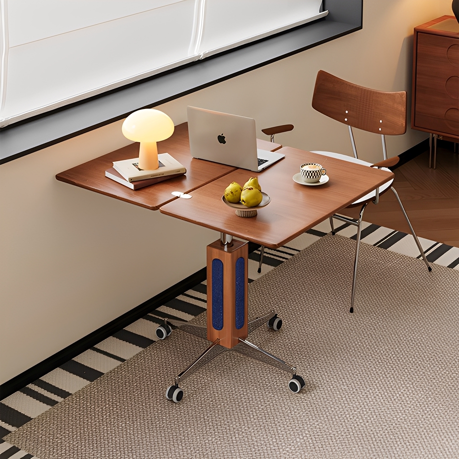 ウッドモダン昇降ティーテーブル