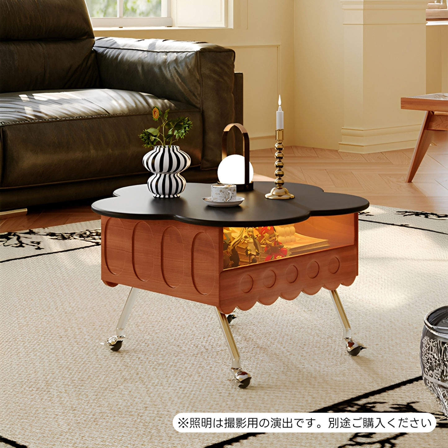 昇降式フラワーデザインティーテーブル