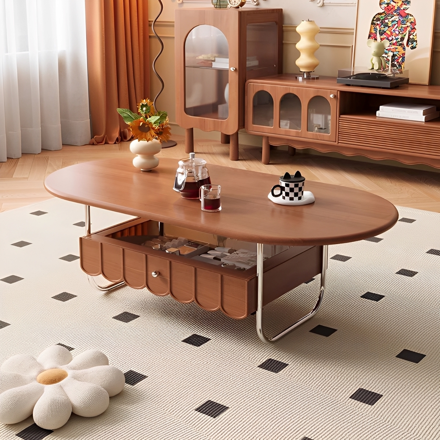 スカラップレッグティーテーブル