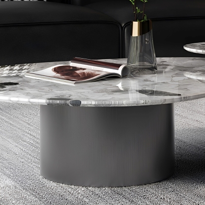 天然大理石ストーンカーブローテーブル | 贅沢な雰囲気を醸し出す高級