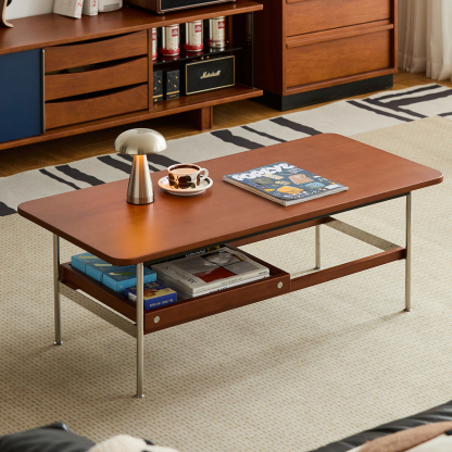 Woody Prime Box 収納トレイ付ウッドリビングテーブル